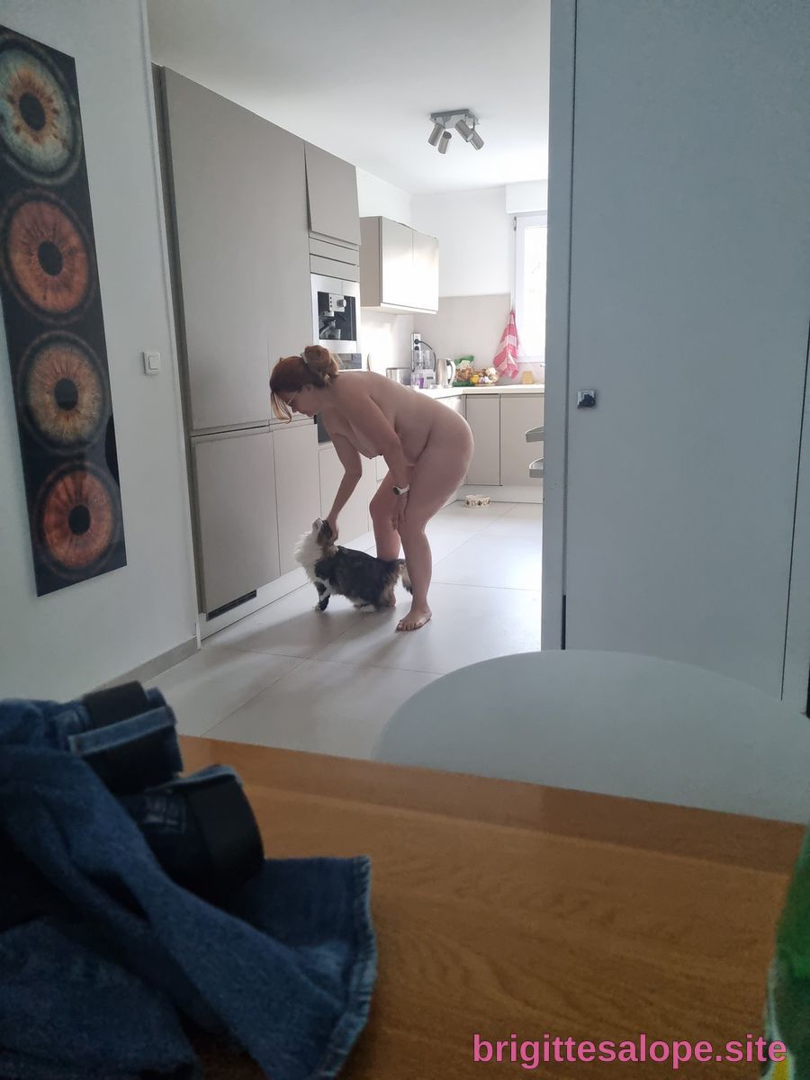 Nue dans la cuisine (photo 455) — Brigitte la Salope