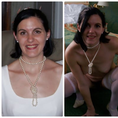 Femme nue avec collier de perles — Brigitte la Salope