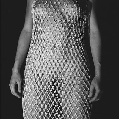 Femme en robe de soirée métallique (photo 2475) — Brigitte la Salope