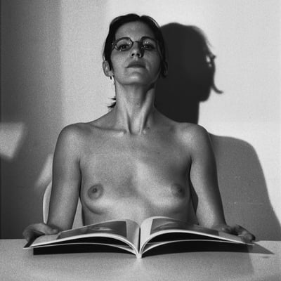 Nu au-dessus d'un livre — Brigitte la Salope